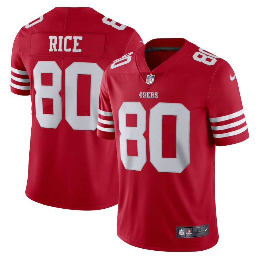 Men San Francisco 49ers #80 Jerry Rice Nike Scarlet Vapor Limited Retired Player NFL Jersey